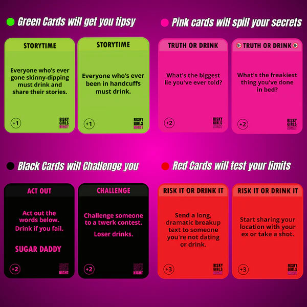 Risky Girls Night - Fun Party Game for Ladies Nights: 150 Spicy Questions and Hilarious Dares