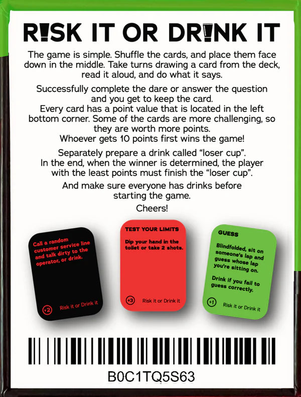 RISK IT OR DRINK IT - Wild & Fun Drinking Party Game